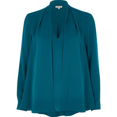 Teal blue 2 In 1 blouse